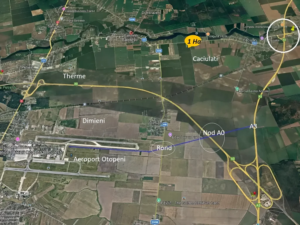 Teren intravilan de vânzare, Balotești, Ilfov - 1 Ha, zonă mixtă, acces rapid autostradă - imaginea 5
