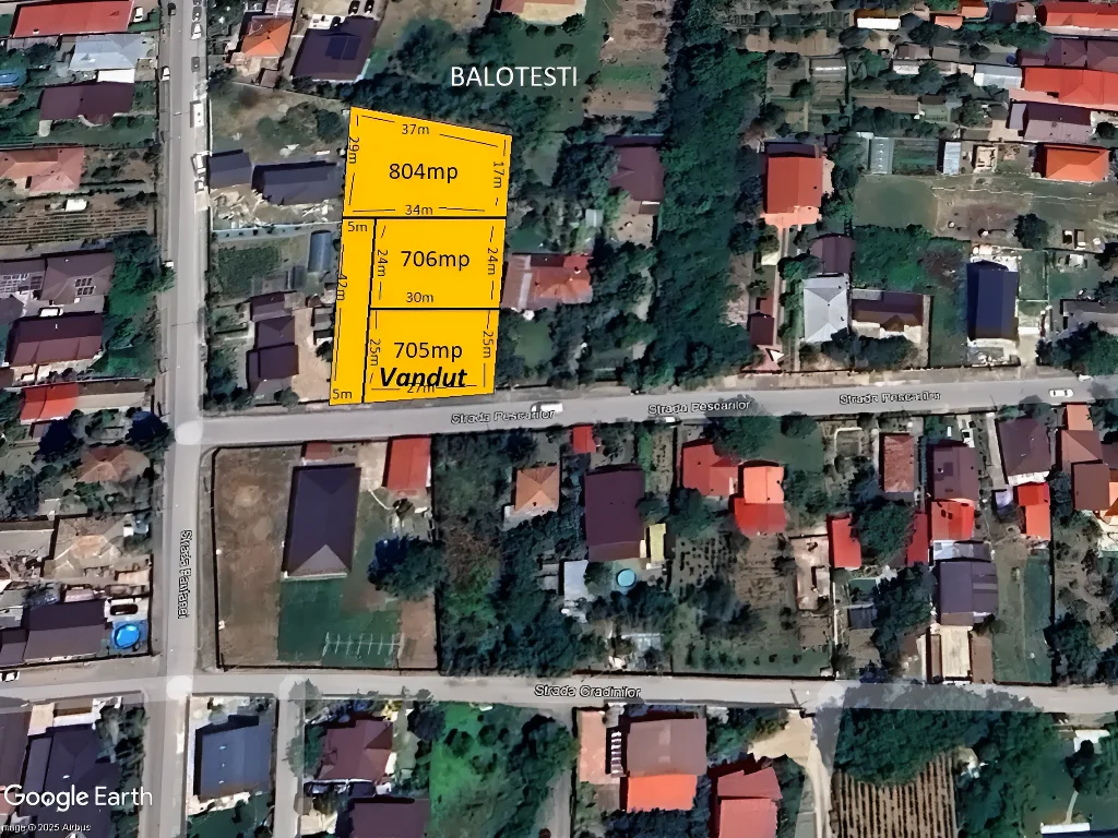 Teren intravilan de vânzare în Balotești, Ilfov - loturi distincte, str. Pescarilor, utilități disponibile - imaginea 3