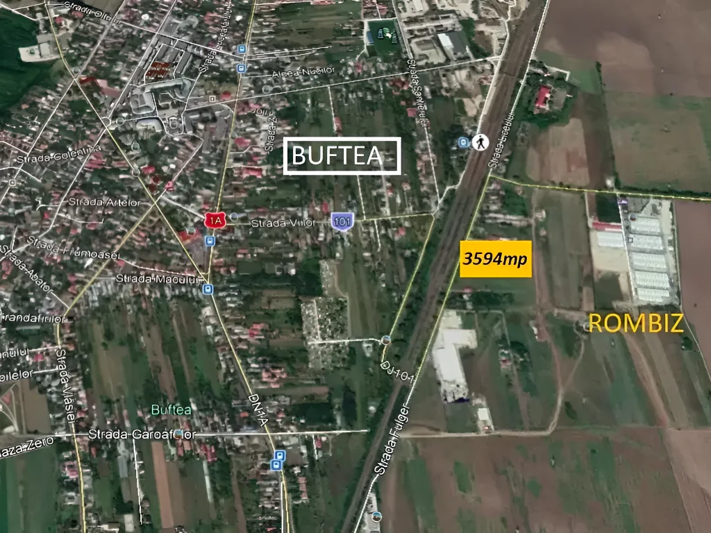 Teren de Vânzare Buftea, Ilfov - 3594 mp Intravilan, Zonă Mixtă M2, POT 50%, CUT 5.5, P+4/P+10E - imaginea 4