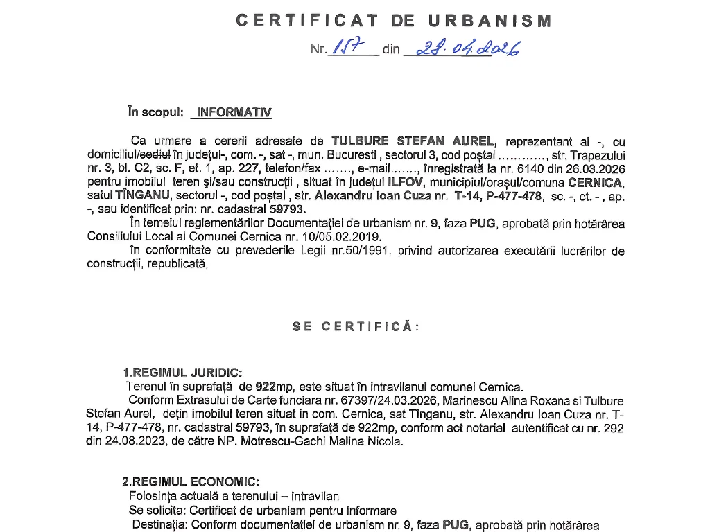 Teren Cernica, Ilfov - 922 mp intravilan, utilități, acces facil - imaginea 3