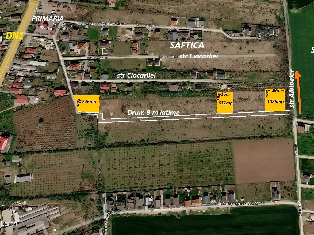 Oportunitate Unică: Teren 1086 mp de vânzare în Săftica, Ilfov - Potențial construcție dublă - imaginea 6